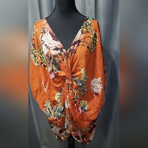 Umgee Floral Orange Women's Top